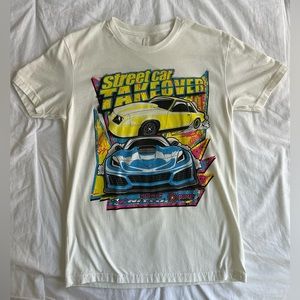 EUC 2021 Street Car Takeover Racing Event Corvette White TShirt Top Womens SMALL